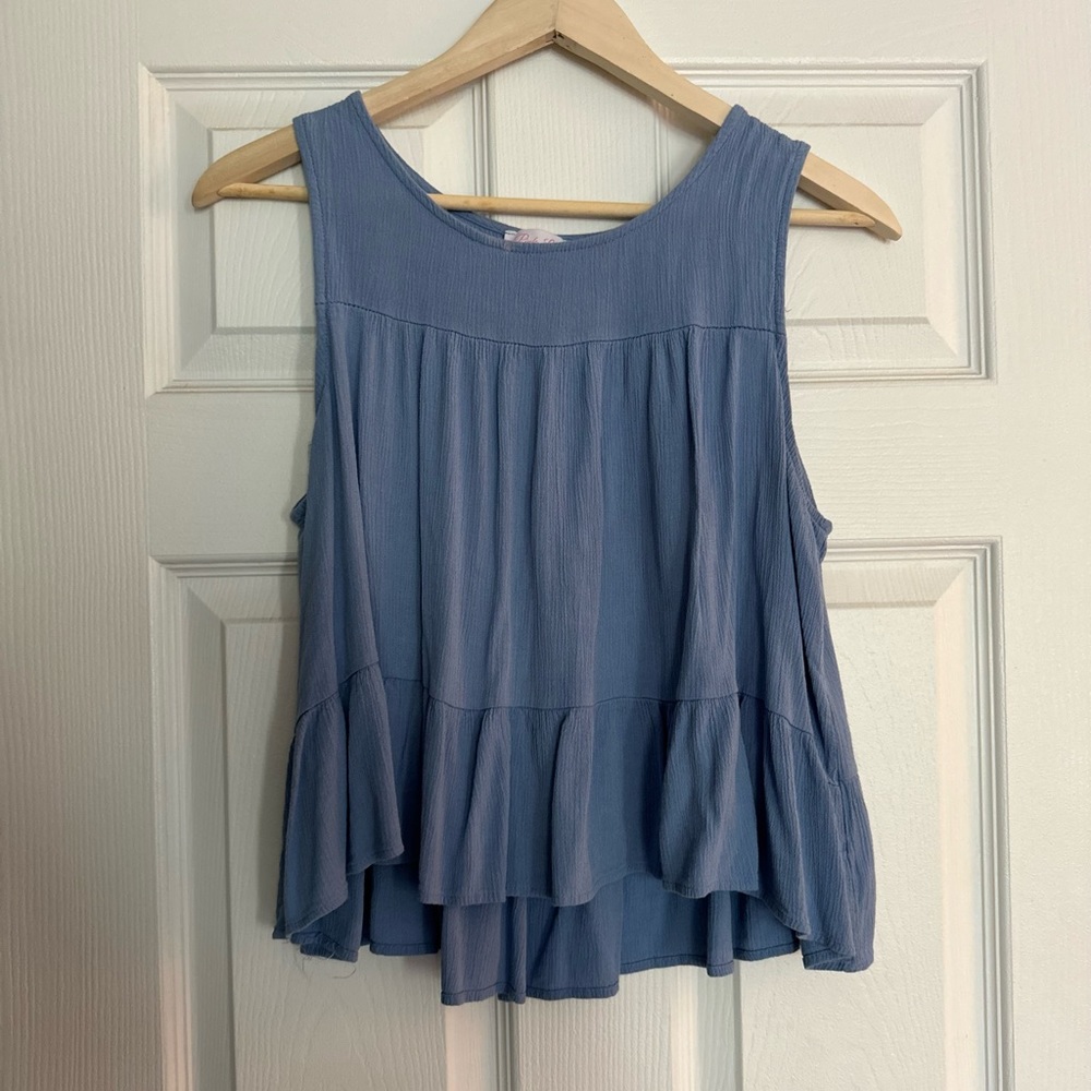 Pink Lily woman’s halter top - blue